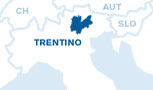 Map showing the location of Trentino