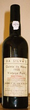 A bottle of Noval 1955 Nacional, photographed at Quinta do Noval, June 2003