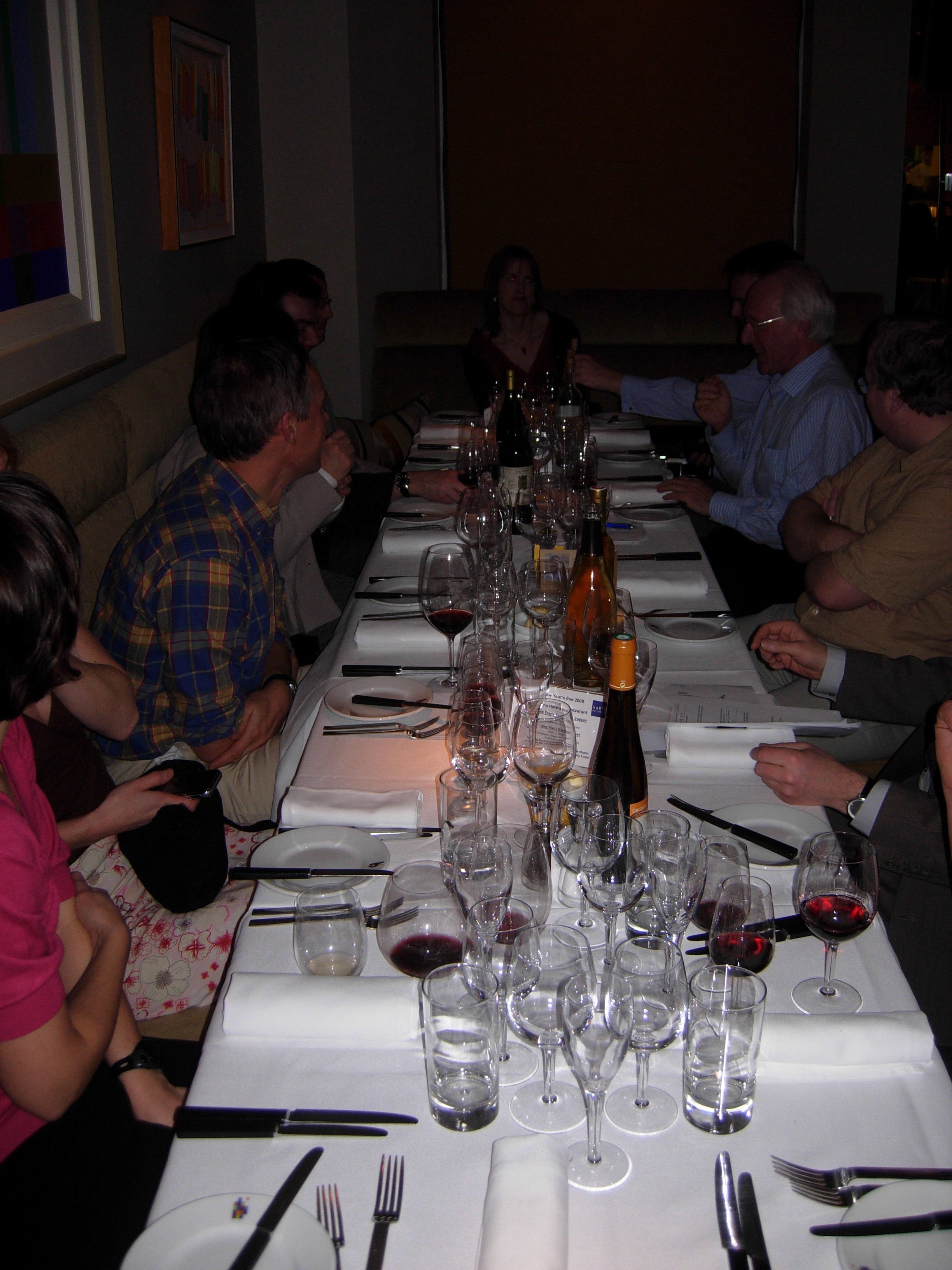 picture of the group on a long thin table